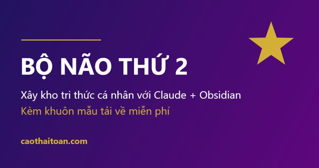 Bộ Não Thứ 2: xây kho tri thức cá nhân với Claude và Obsidian, kèm khuôn mẫu tải về miễn phí