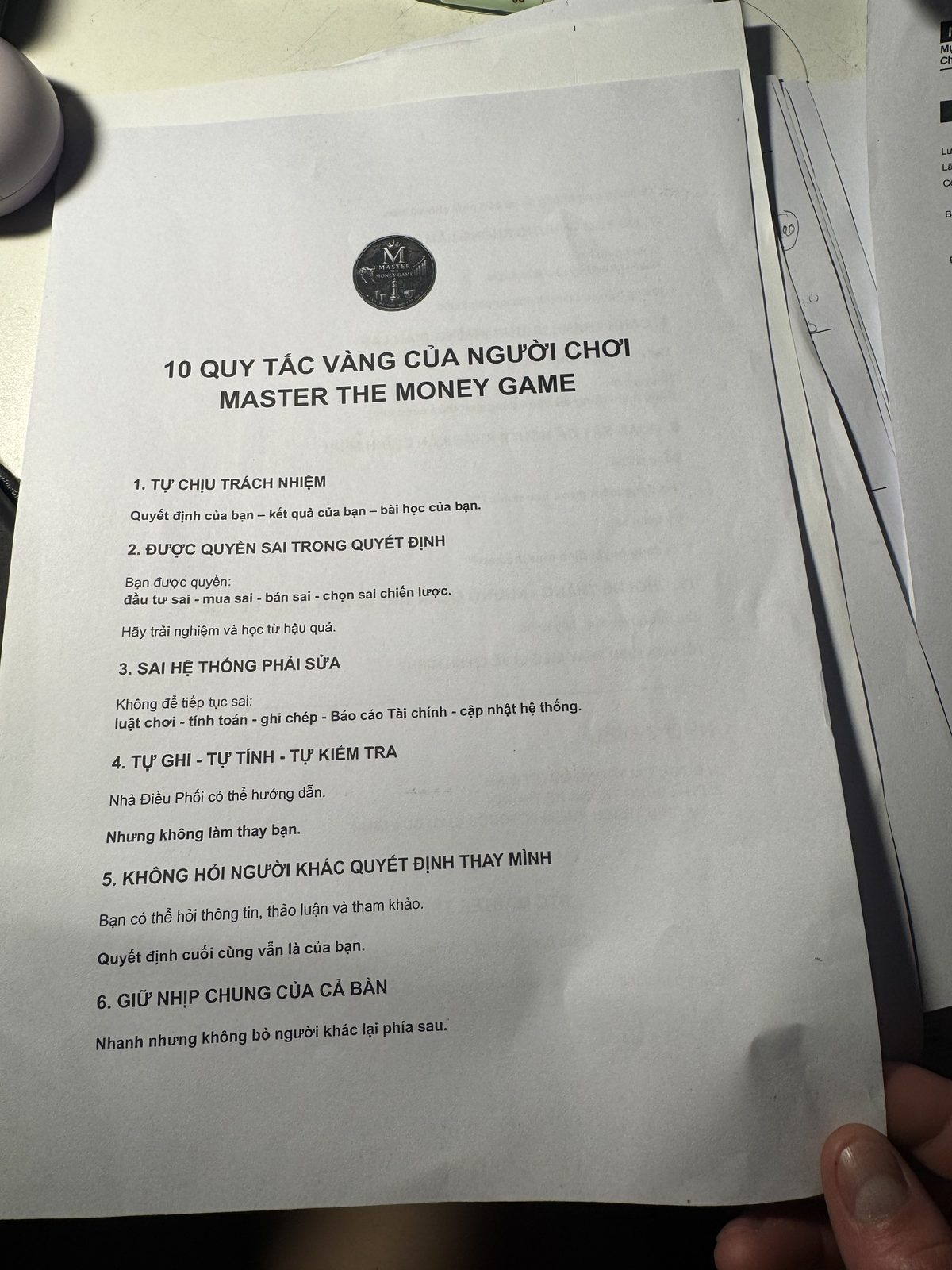 Mười quy tắc vàng của người chơi Master The Money Game